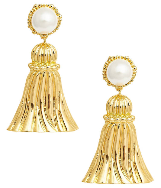 ANNIE TASSEL PEARL STUD