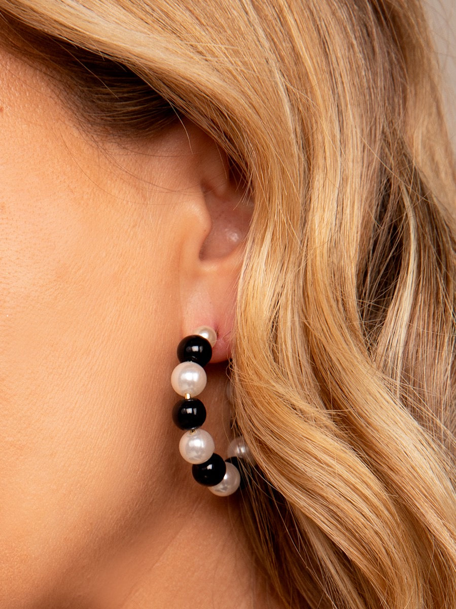 Classic Pearl Hoop Earrings