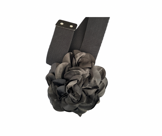 Satin Big Flower Elastic Belt