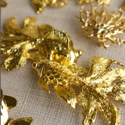 Koi Fish Interchangeable Belt Buckle w/ Gold Finish