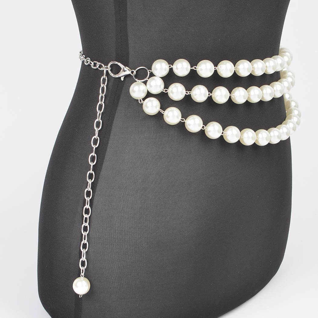 Multi Layered Pearl Chain Belt