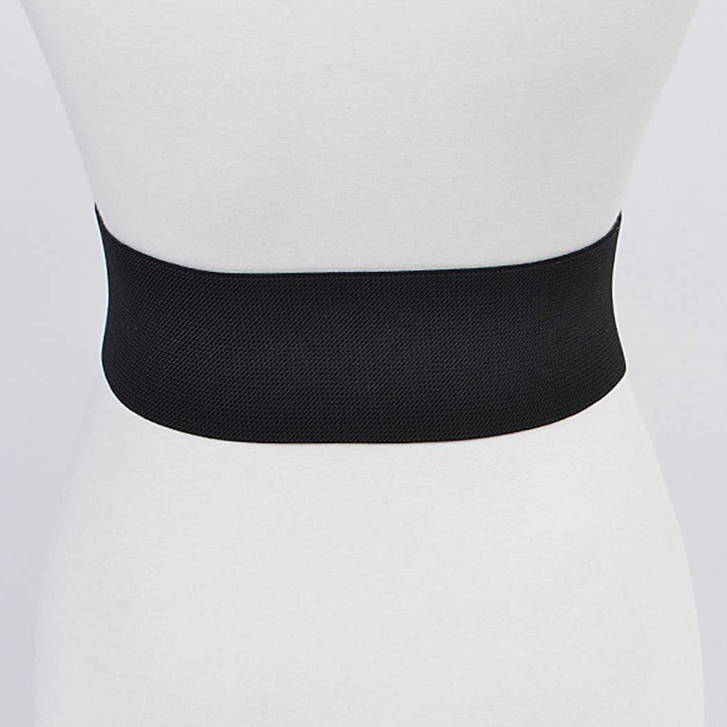 Round Metal Detailed Elastic Belt