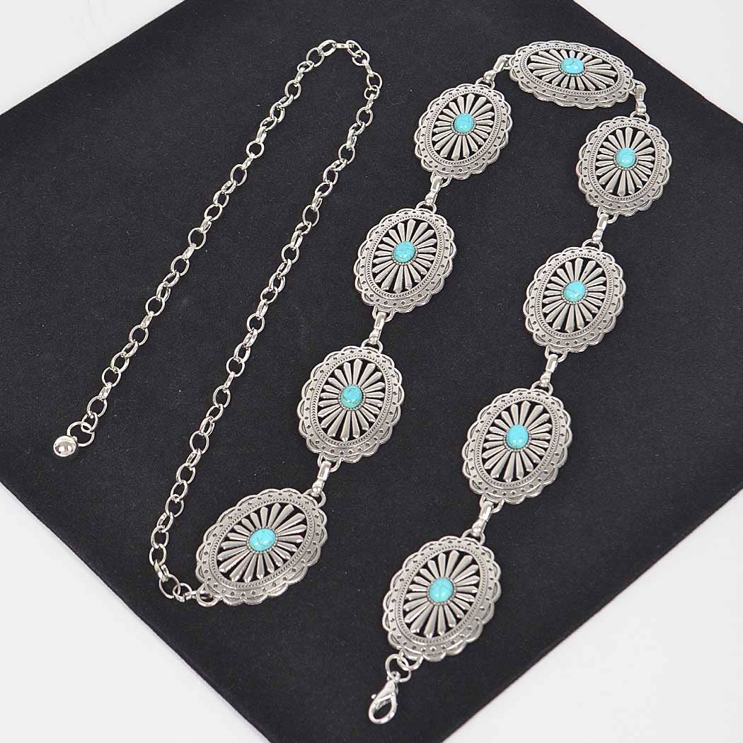 Western Style Metal Chain Belt