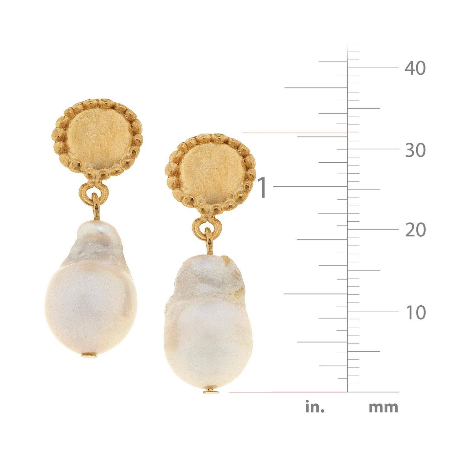 Genuine Large Baroque Freshwater Pearl Earrings