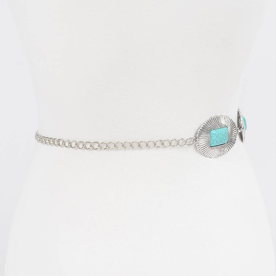 Western Style Metal Chain Belt