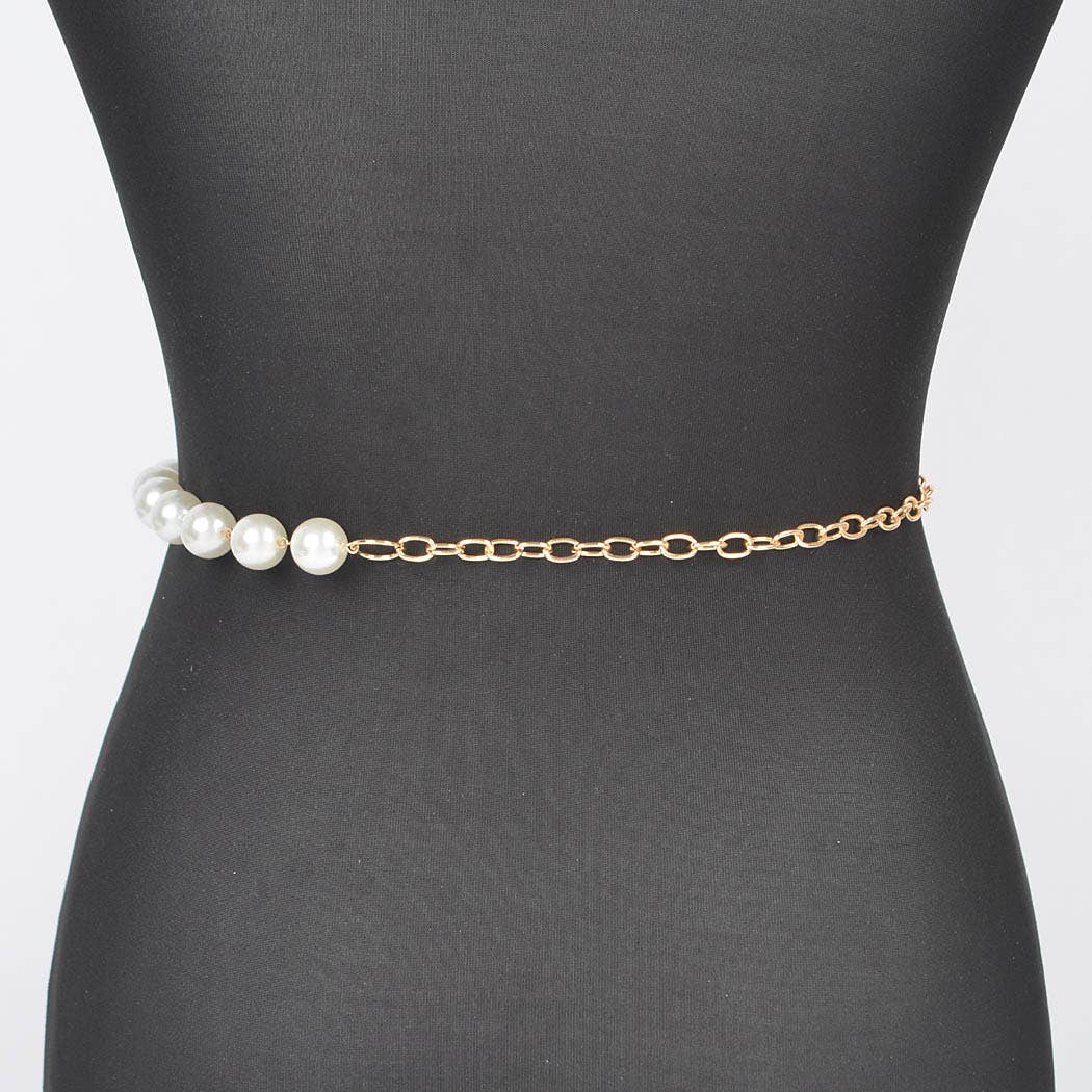 Multi Layered Pearl Chain Belt