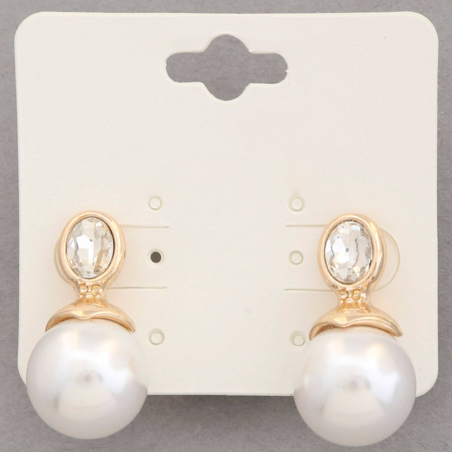 OVAL CRYSTAL PEARL BEAD EARRING