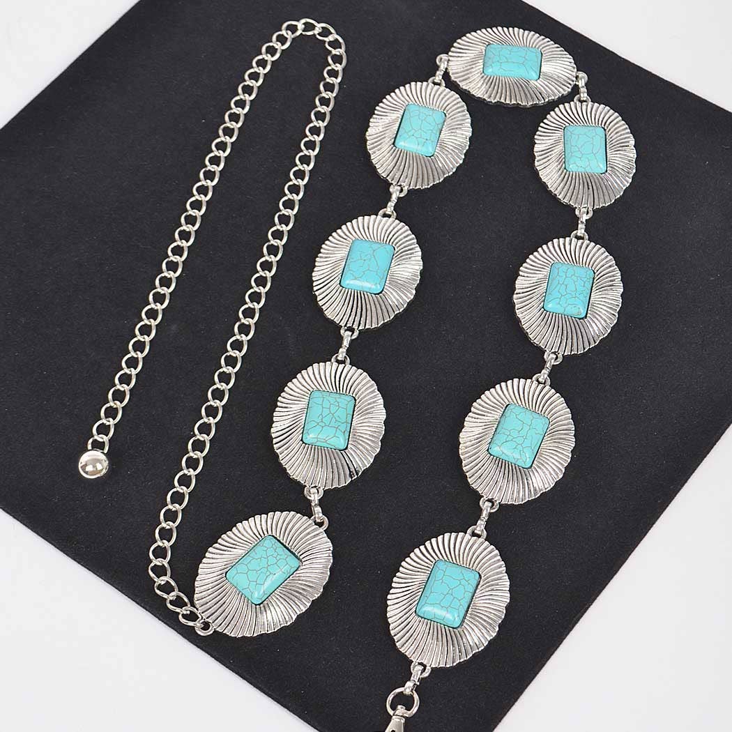 Western Style Metal Chain Belt