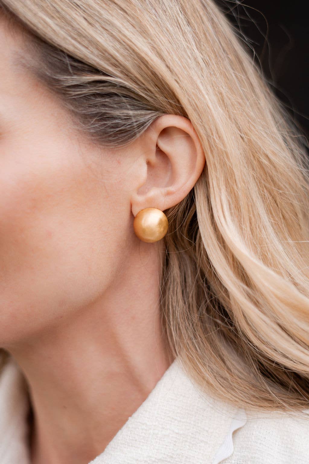 18mm Georgia Brushed Ball Studs - 18k Gold Plated