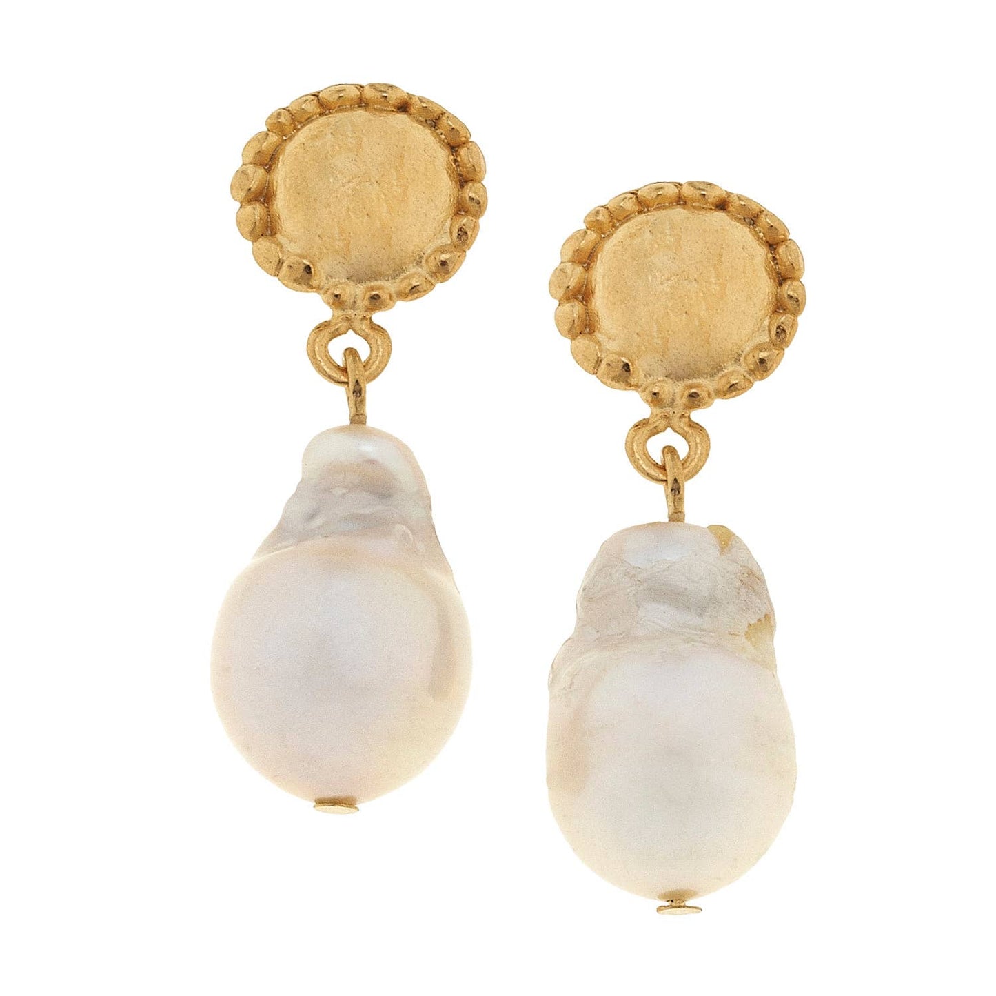 Genuine Large Baroque Freshwater Pearl Earrings
