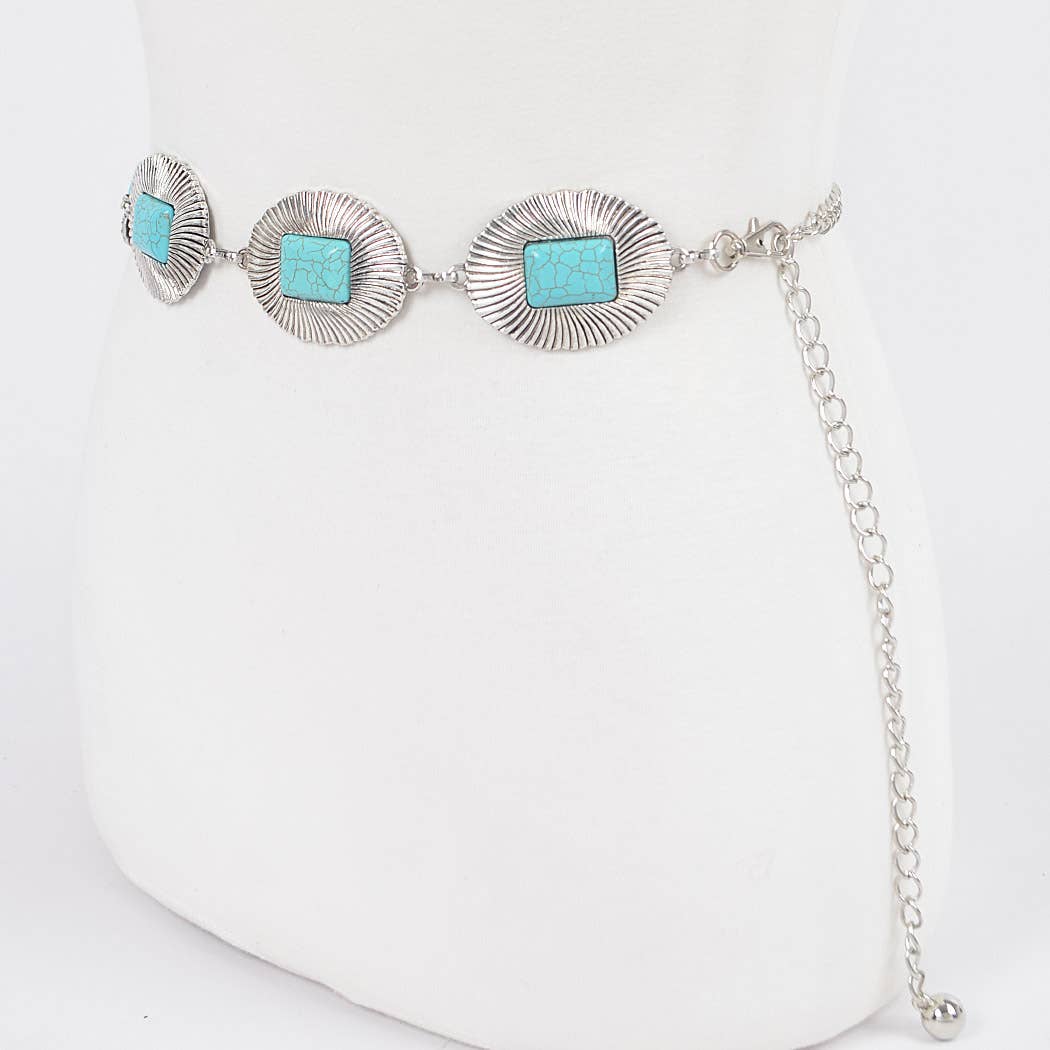 Western Style Metal Chain Belt