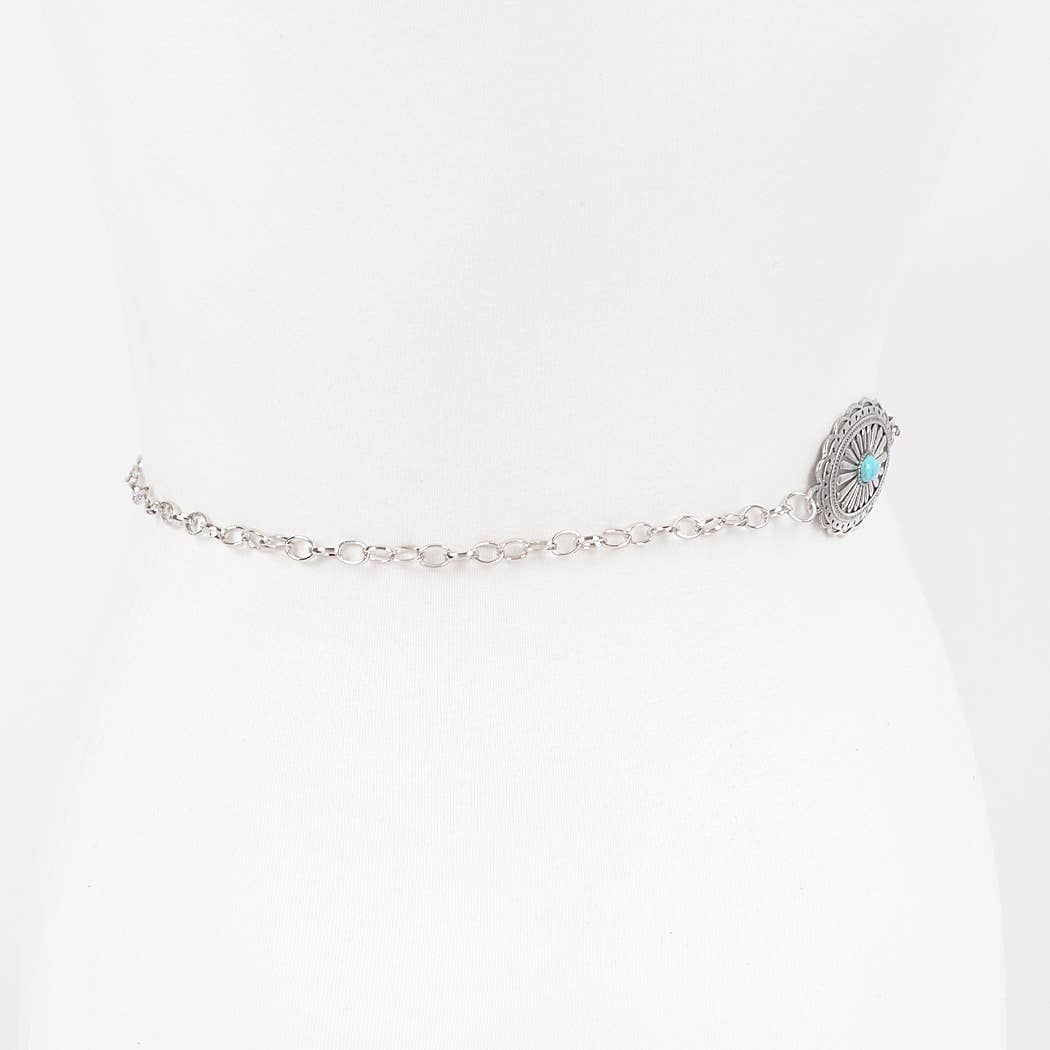 Western Style Metal Chain Belt