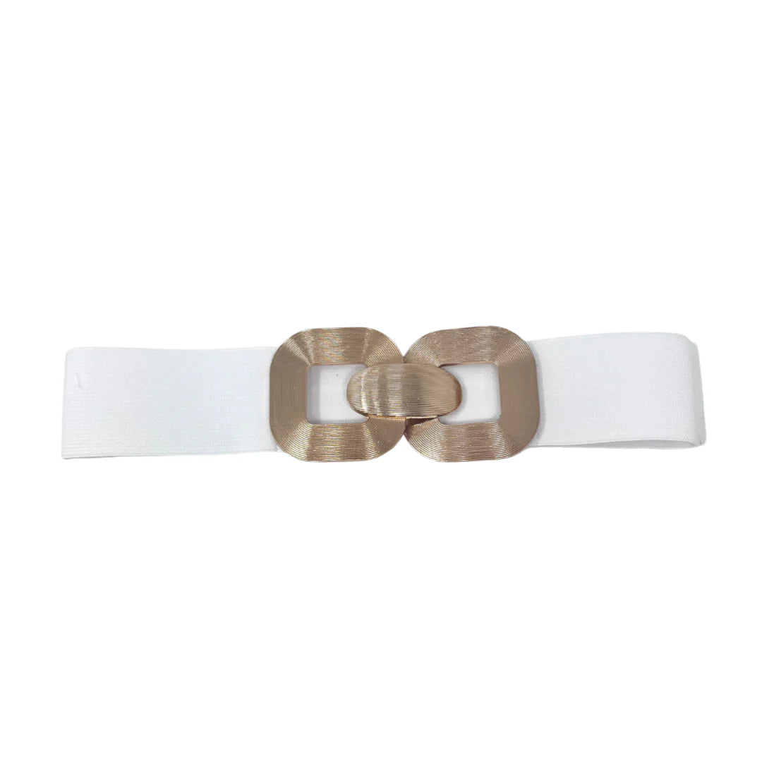 Brushed Gold Metal Stretch Belt