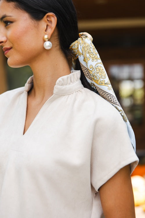 Matte Gold Textured Pearl Earrings