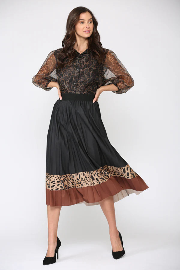 Marie Chiffon Animal Print Top