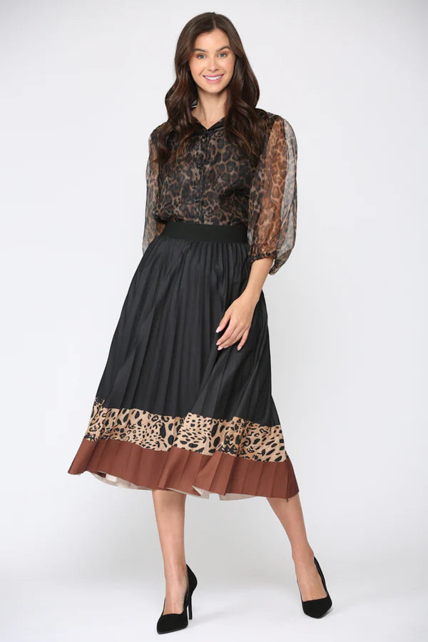 Marie Chiffon Animal Print Top