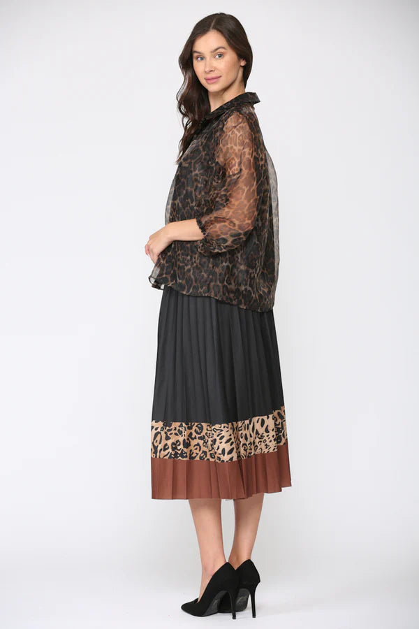 Marie Chiffon Animal Print Top