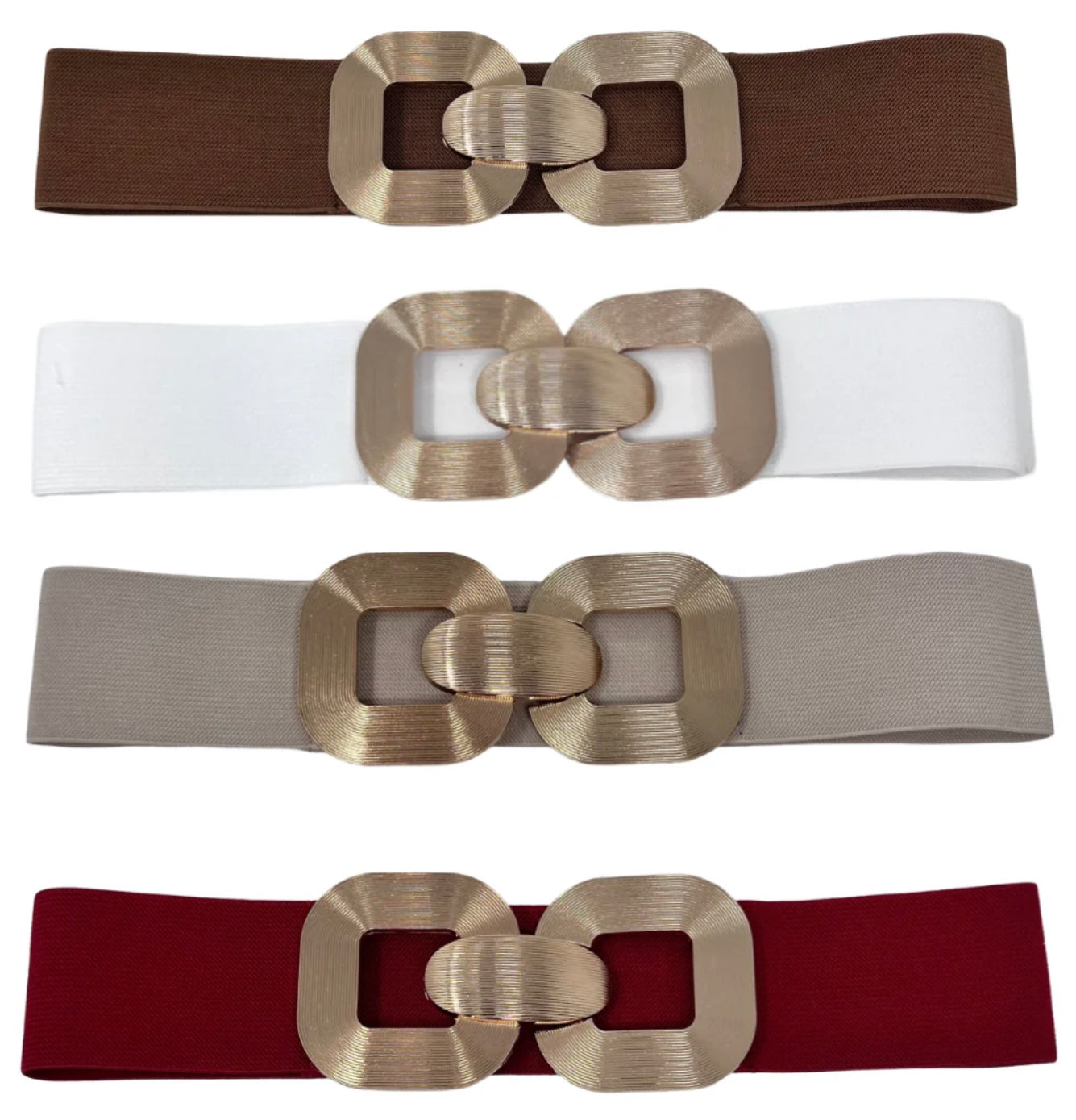 Brushed Gold Metal Stretch Belt