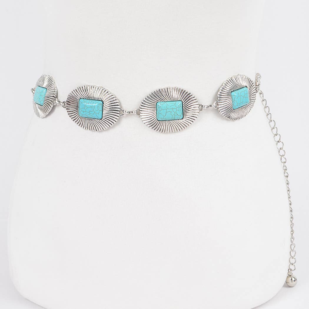 Western Style Metal Chain Belt