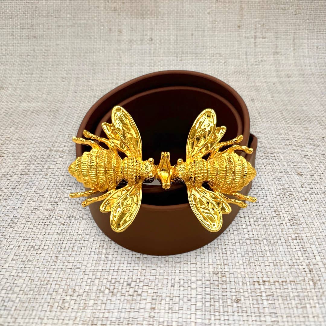 Double Bees Interchangeable Artisan Belt Buckle