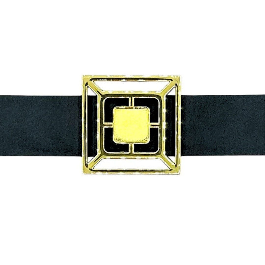 Black Genuine Leather Interchangeable Stretch Belt